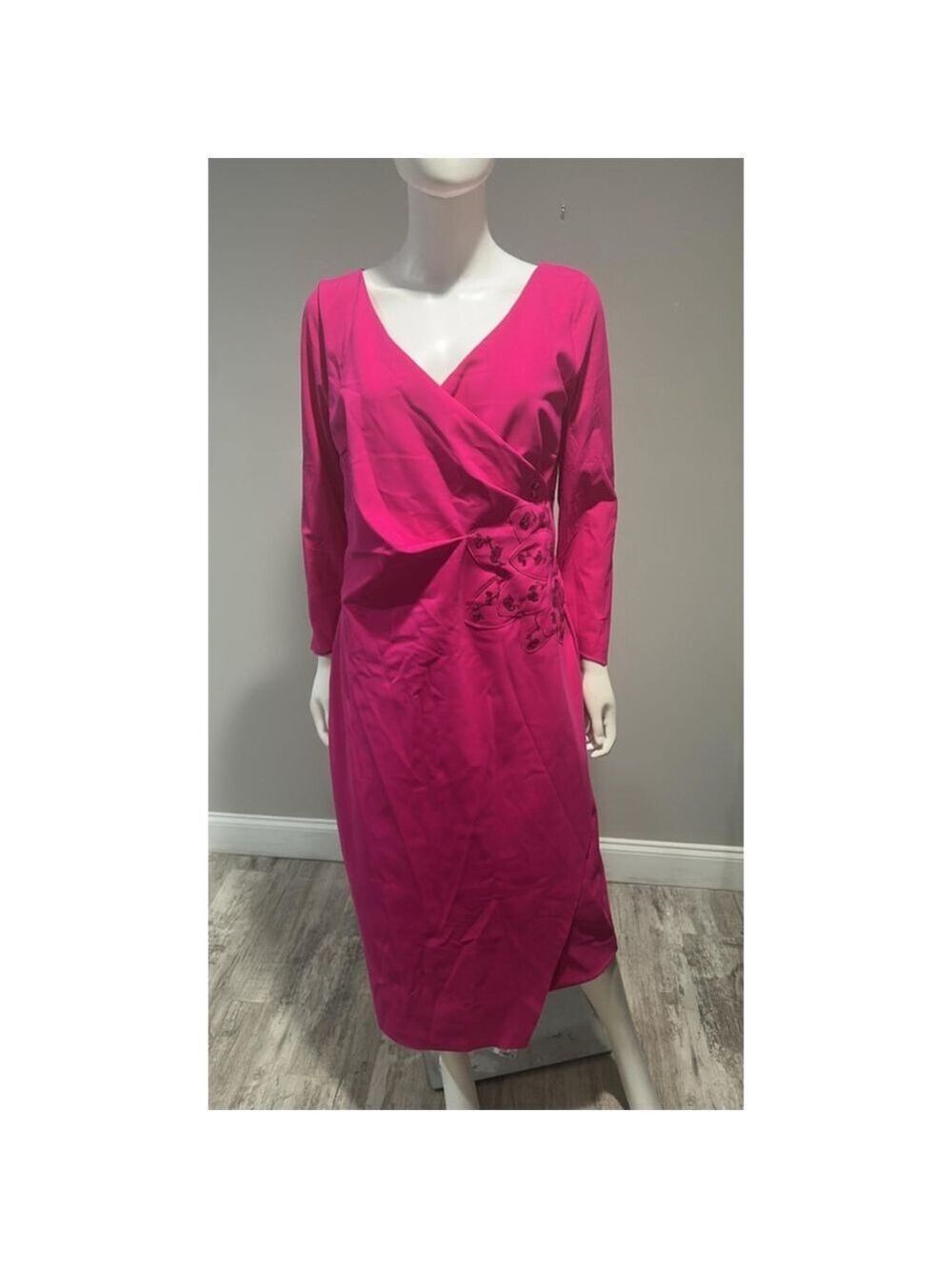 Chiara Boni La Petite Robe Pink Carera Sequin Midi Dress Size 18 - Picture 7 of 13